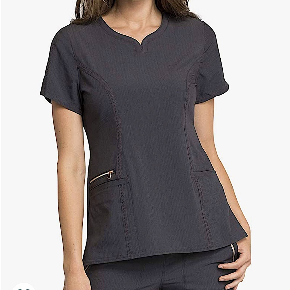 Statement by Cherokee Scrub Top. Size: Women’s Large Color: Pewter (Gray)